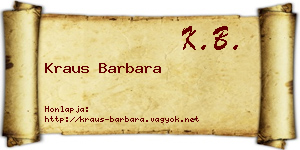 Kraus Barbara névjegykártya